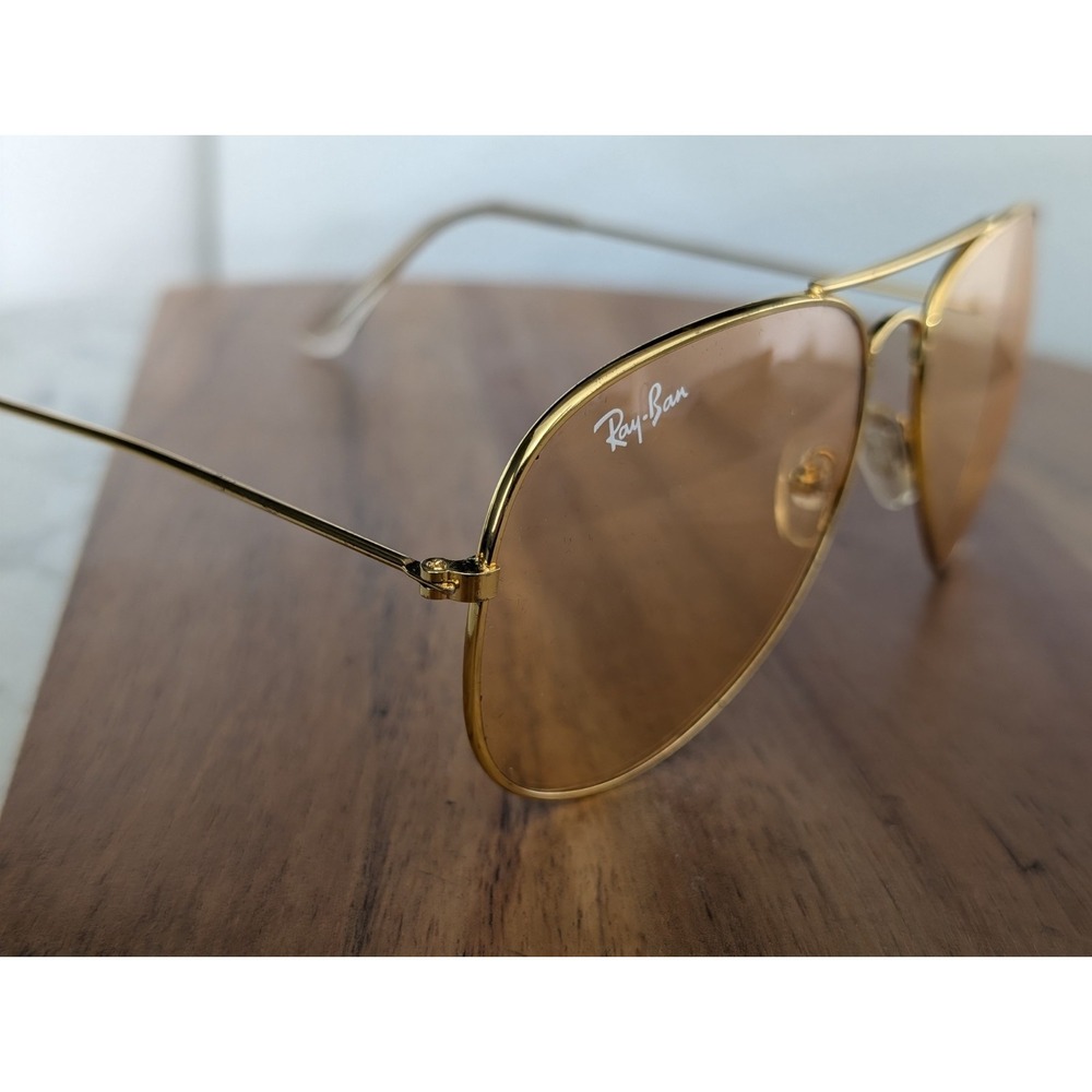RAY BAN RB3025 GOLDEN MIRROR POLARIZED MATTE GOLD AVIATOR SUNGLASSES RARE